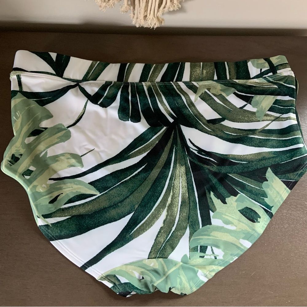 CACIQUE By Lane Bryant Mini Palms Longline Underwire Swim Bikini  22 42D - Picture 13 of 16